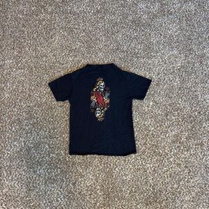 Black Kids Shirt with Red and Gold Graphic